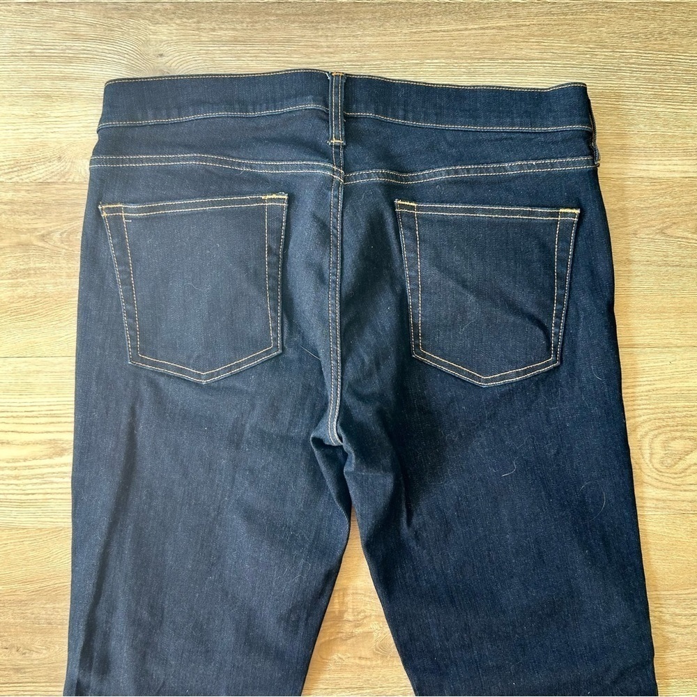 J. Crew Blue Dark Wash Stretch Jeans Straight Leg Short - Picture 4 of 6
